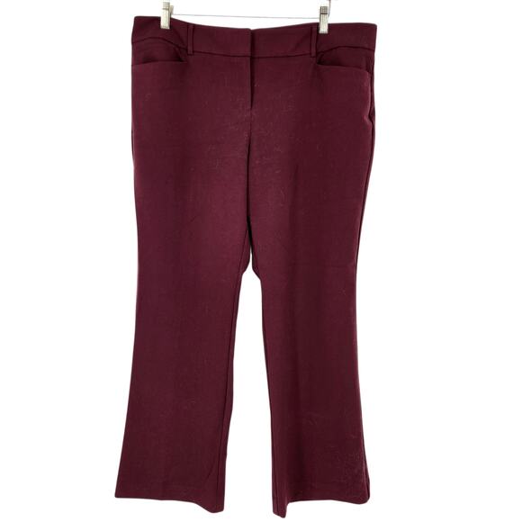 New York & Company Stretch Pants Size 16 Petite Maroon Straight Leg - Picture 3 of 6